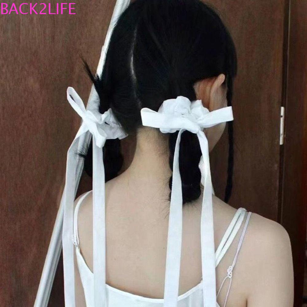 Dây Buộc Tóc Cao Su Cotton Thắt Nơ Đơn Giản Phong Cách Pháp Cho Nữ BACK2LIFE