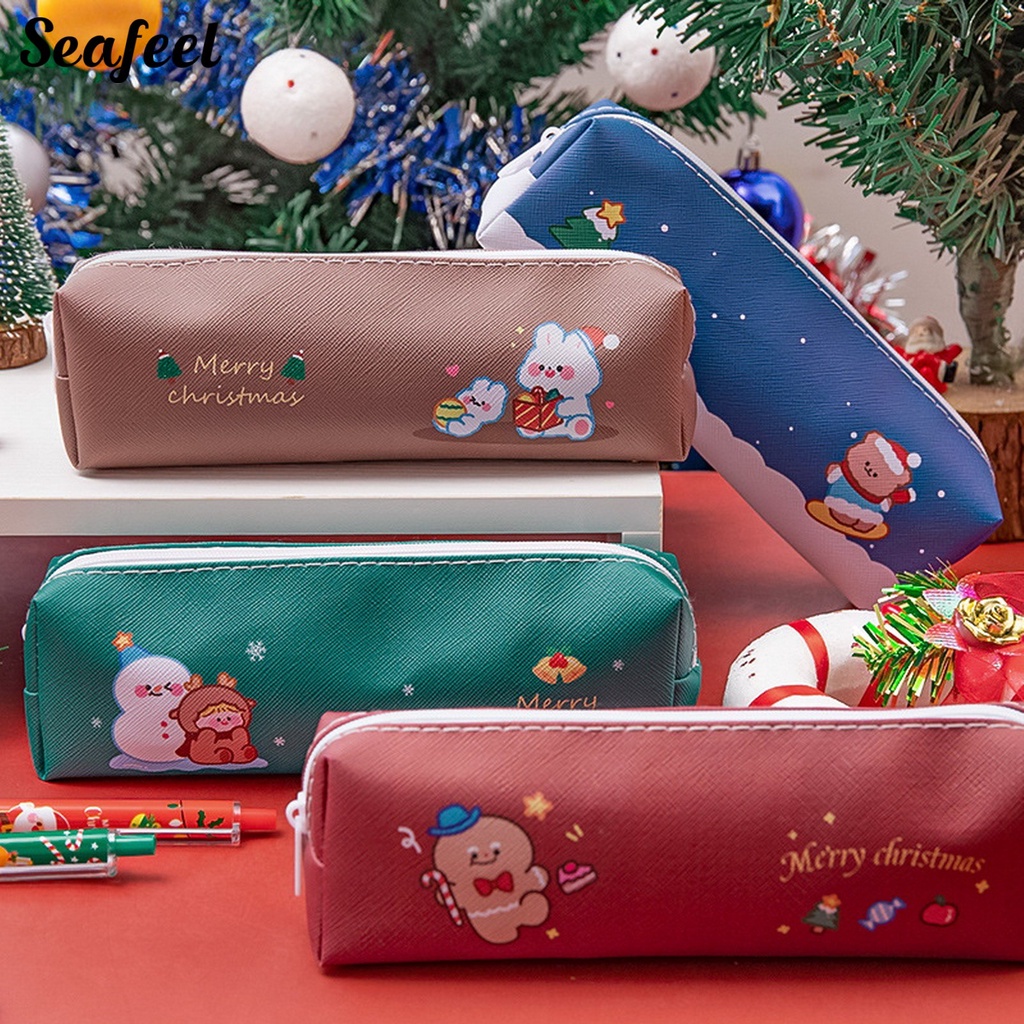 Túi Đựng Bút Chì / Mỹ Phẩm In Họa Tiết Hoạt Hình Gấu / Thỏ Dễ Thương Cho Học Sinh