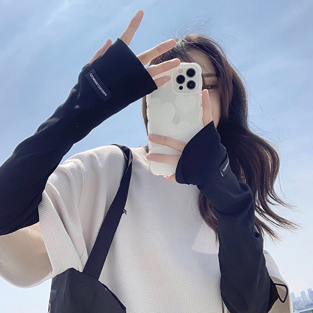 Găng Tay Chống Nắng Tia Cực Tím Màu Sắc Đơn Giản Thời Trang Mùa Hè