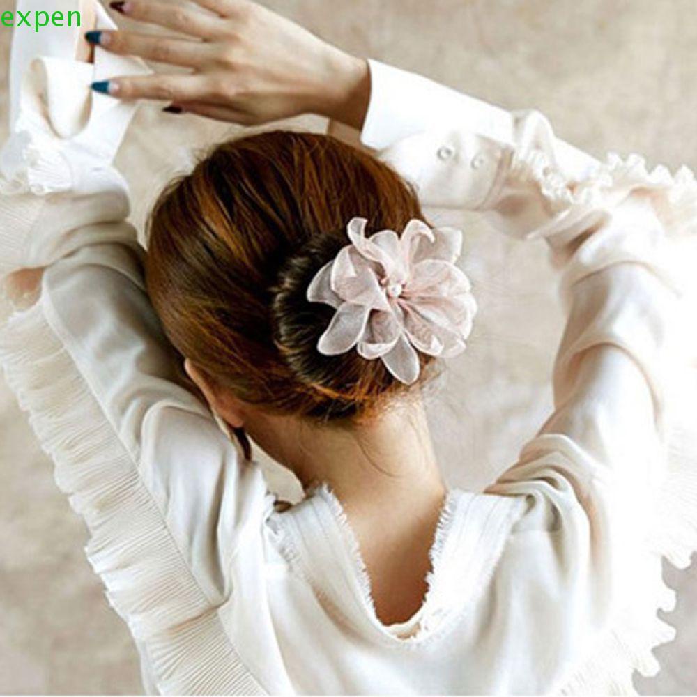 Dây buộc tóc đính hoa nhỏ xinh xắn thời trang nữ