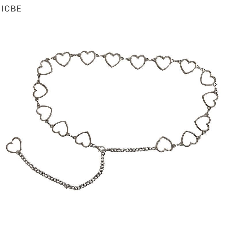 Thắt Lưng Dây Xích 100cm Họa Tiết Trái Tim Khoét Rỗng Phong Cách Hip Hop Thời Trang Cho Nữ