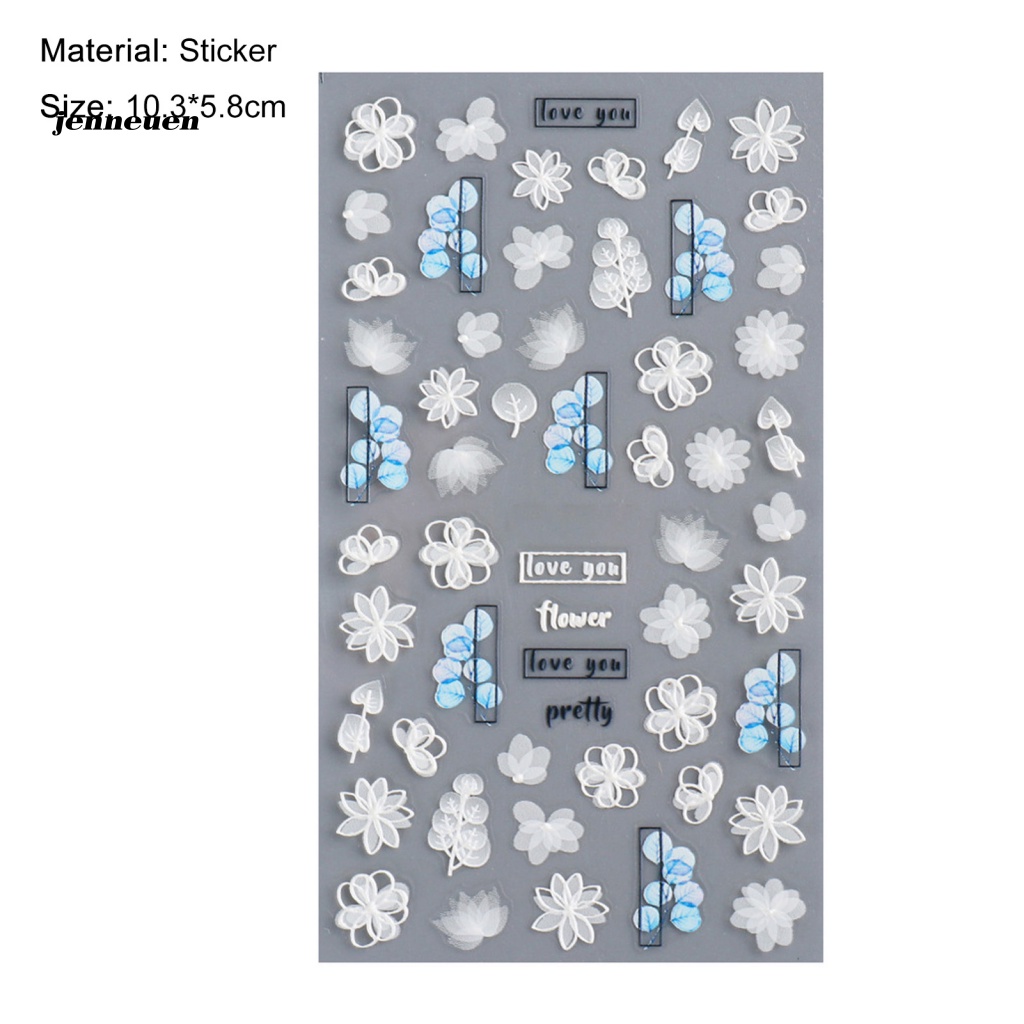 Miếng Dán Trang Trí Móng Tay 5D Mini Họa Tiết Ren Hoa Dễ Thương