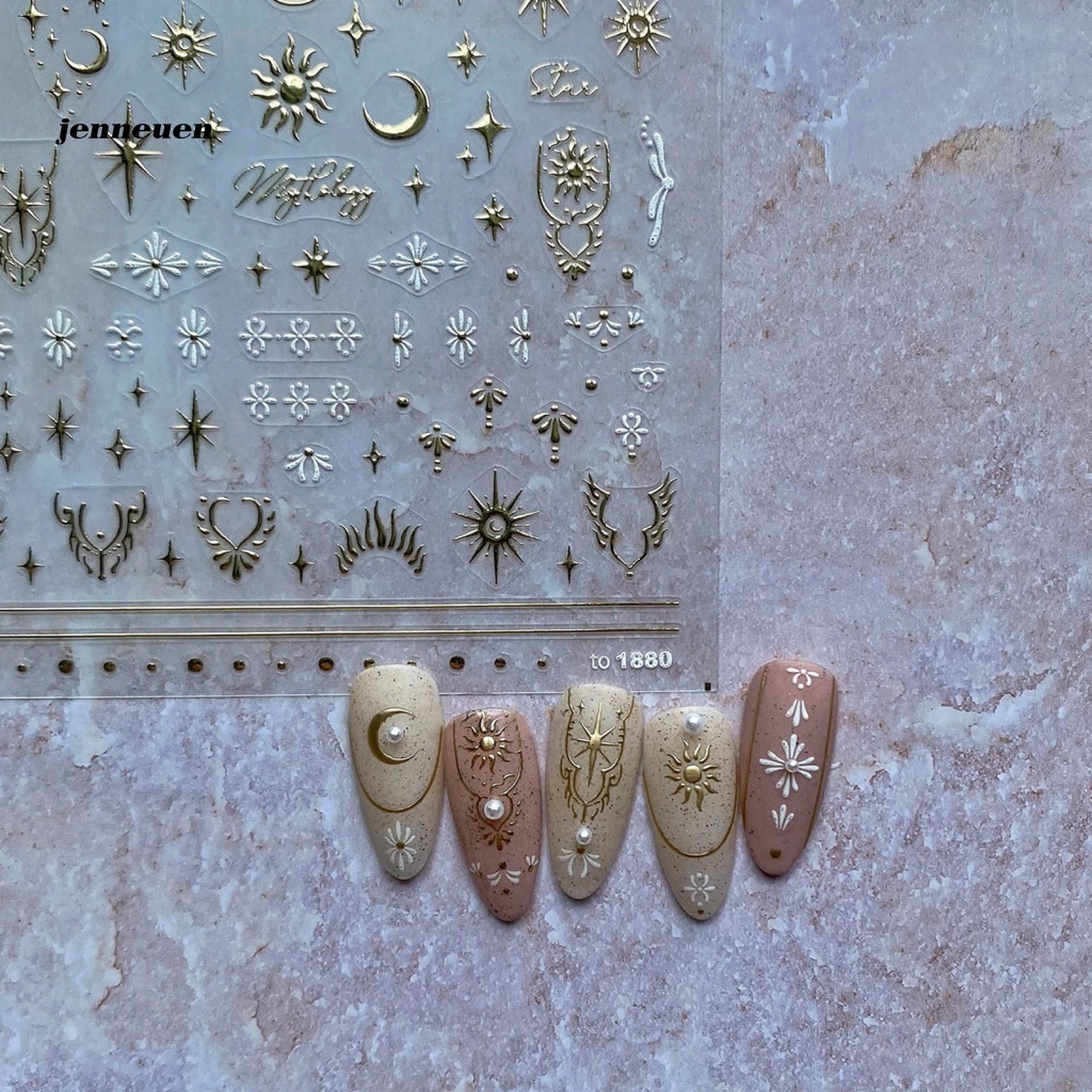 Nhãn Dán Trang Trí Móng Tay Tự Dính Siêu Mỏng Hình Trăng Sao