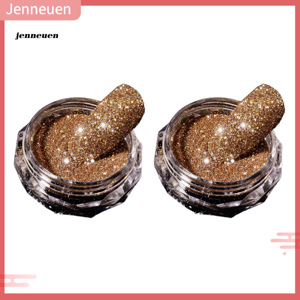 Bộ 2 Lọ Bột Kim Tuyến Lấp Lánh Khô Nhanh Dùng Trang Trí Móng Tay DIY