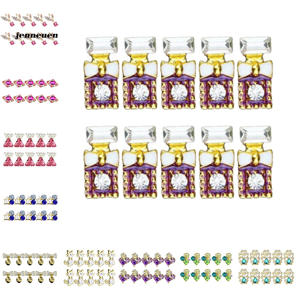 Set 10 Hạt Cườm 3D Lấp Lánh Trang Trí Móng Nghệ Thuật Thời Trang DIY