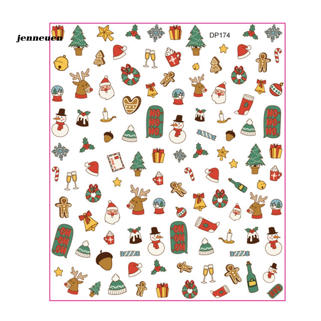 Miếng Dán Móng Tay Chủ Đề Giáng Sinh Hoạt Hình Dễ Sử Dụng
