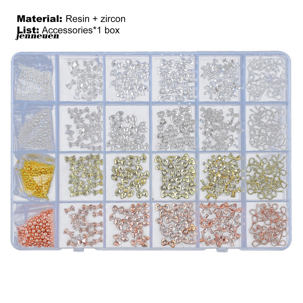 Hộp 24 Ngăn Đựng Hạt Đá 3D Lấp Lánh Trang Trí Móng Nghệ Thuật Thời Trang