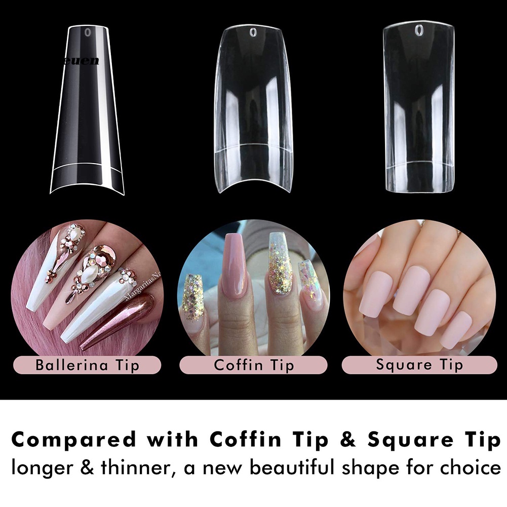 Bộ 500 Móng Tay Giả Trong Suốt Nhiều Kích Cỡ Cho Nữ