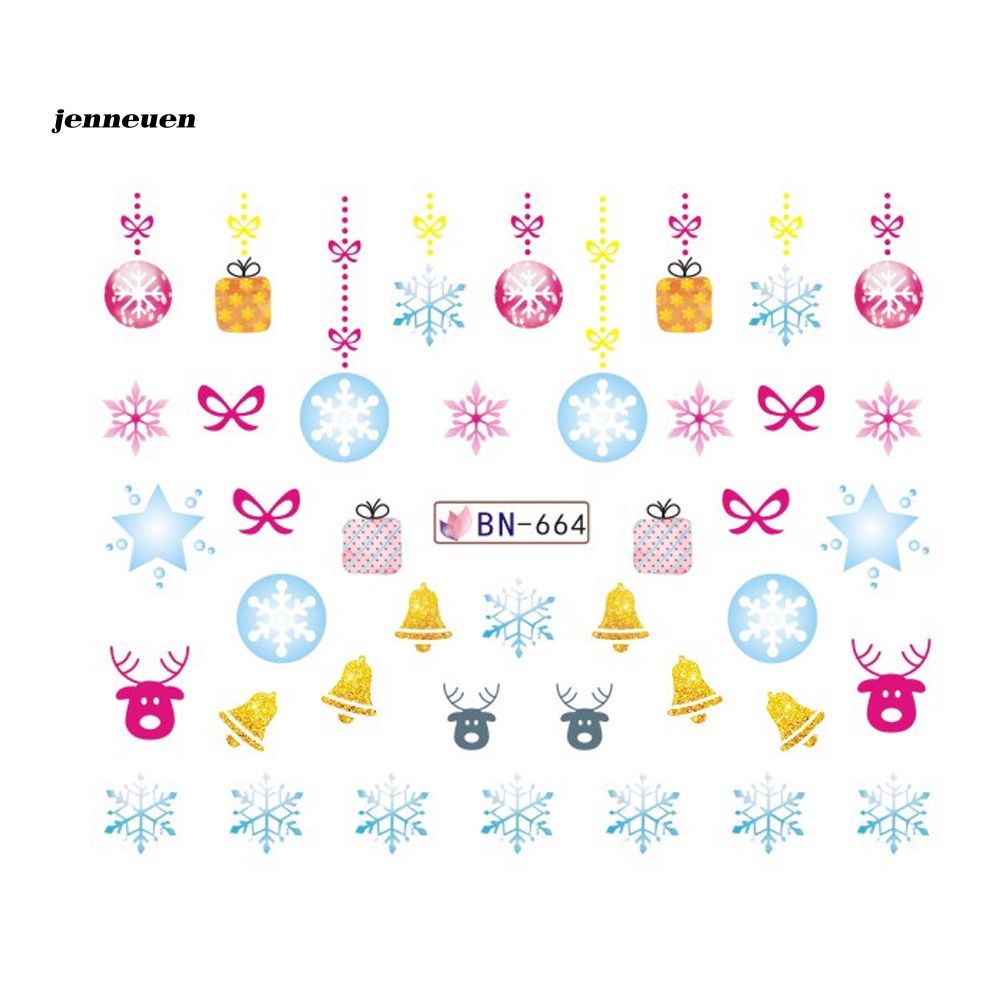 Set 12 Tờ Miếng Dán Hình Bông Tuyết Trang Trí Móng Nghệ Thuật DIY