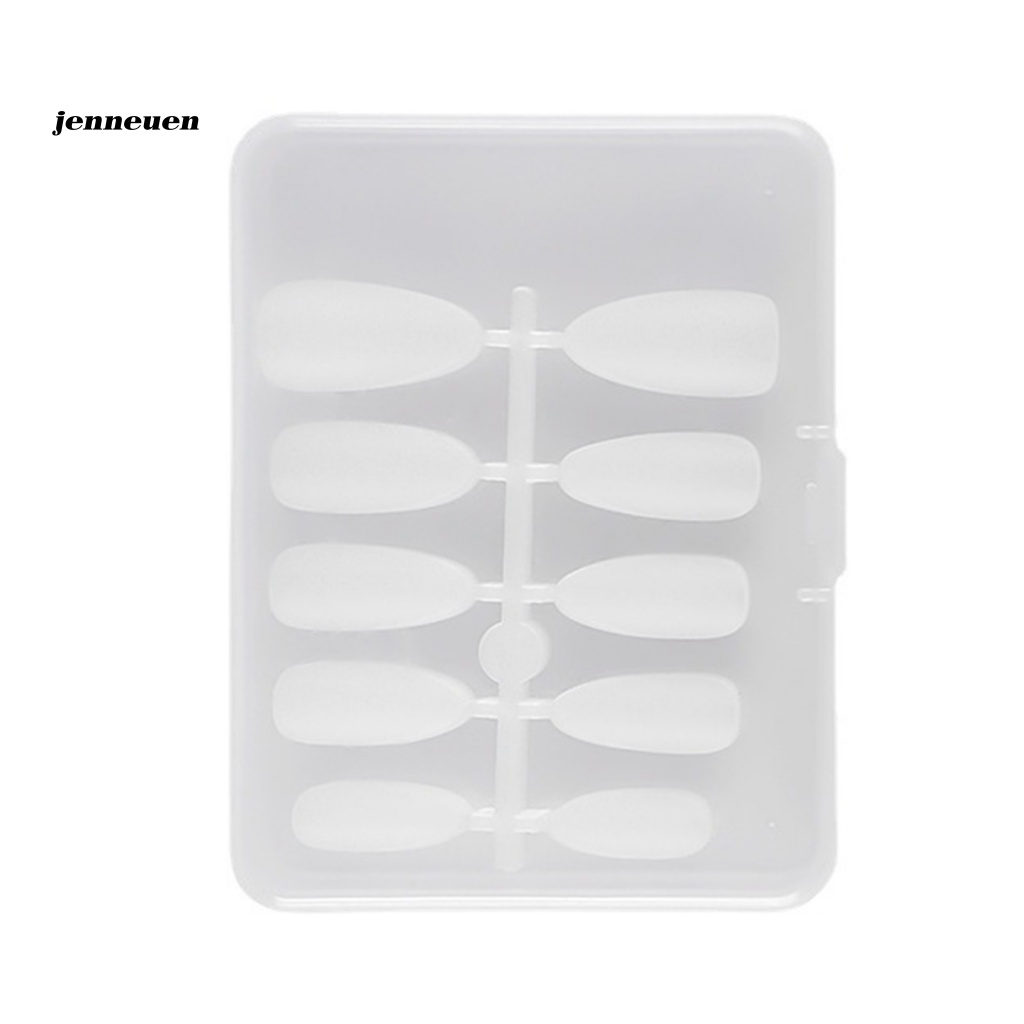 Bộ 100 Móng Tay Giả Bằng Nhựa Trong Suốt Không Mùi Tiện Dụng DIY