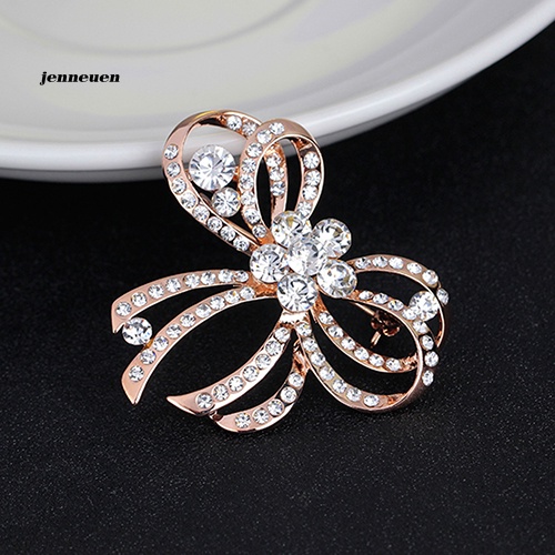 Trâm Cài Áo Hình Nơ Có Đính Đá Hợp Thời Trang Cho Nữ