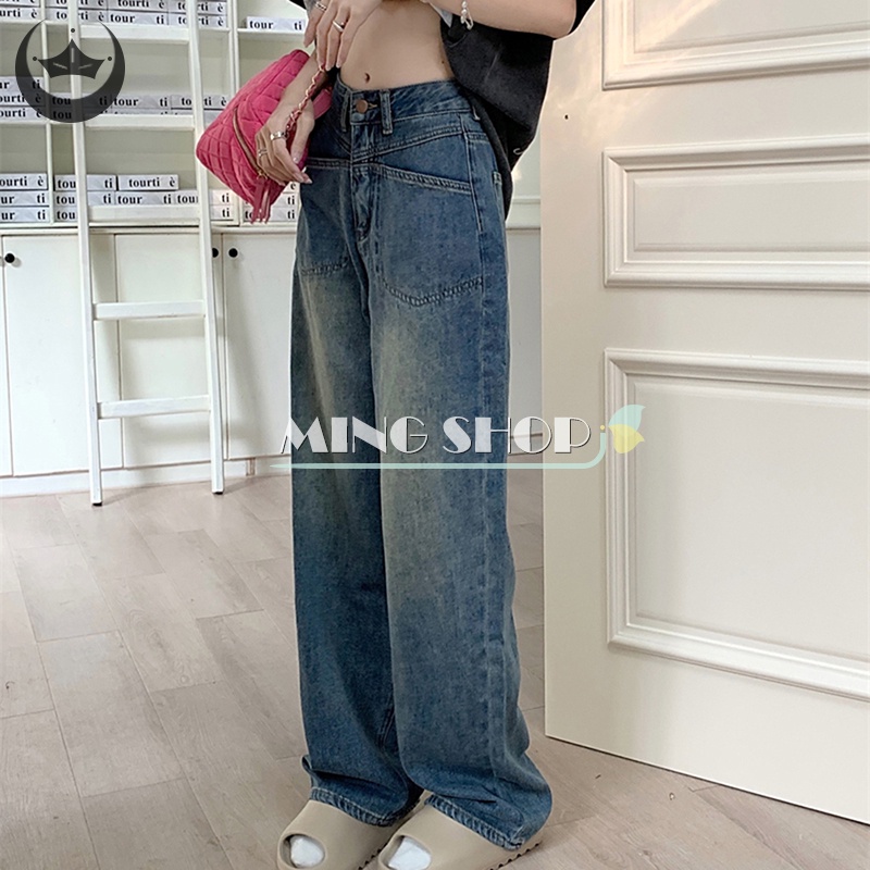 Quần Jeans Nữ Lưng Cao Ống Loe Thời Trang Hàn Quốc