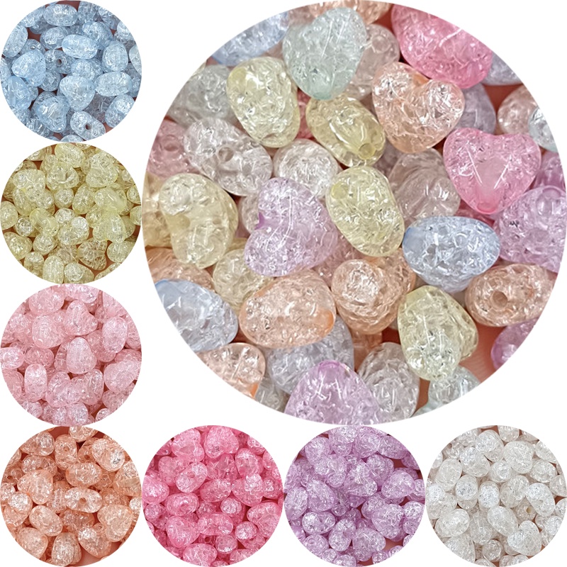 Set 20 Hạt Charm Hình Trái Tim 9.8 * 11mm Làm Trang Sức Thủ Công