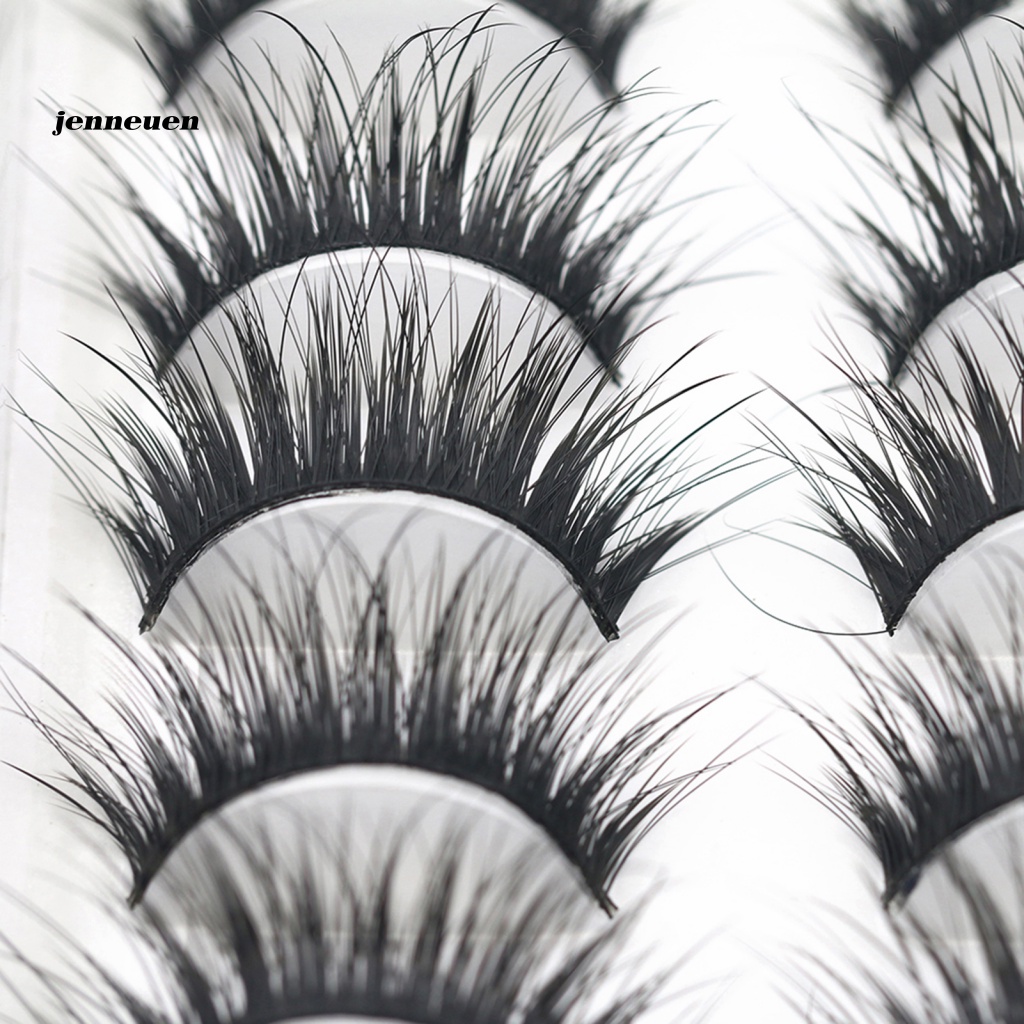 10 Cặp Lông Mi Giả Màu Đen Siêu Nhẹ Handmade Tái Sử Dụng Tiện Lợi