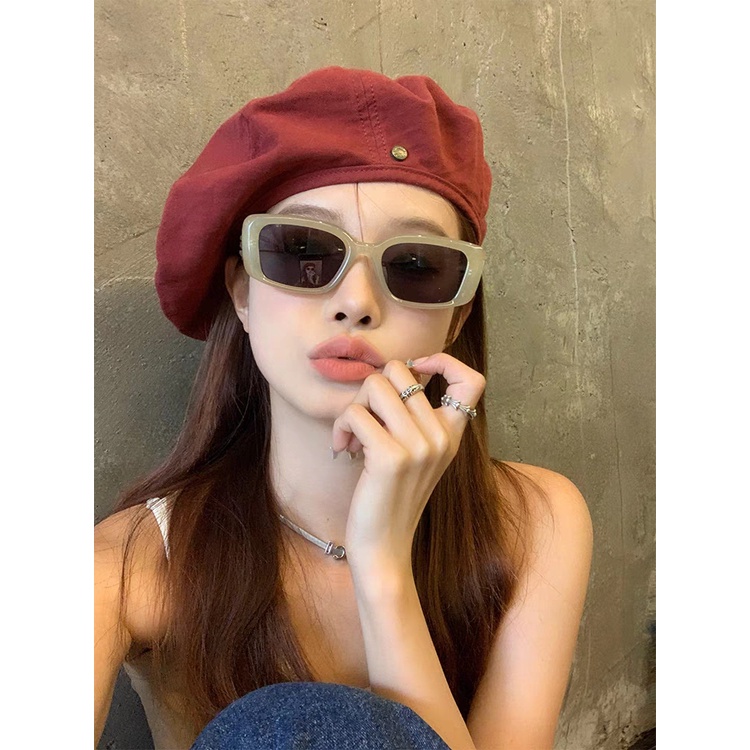 Mũ beret nữ trơn, mũ nồi họa sĩ chất liệu cotton cao cấp họa tiết phong cách ulzzang có dây rút thời trang thu đông