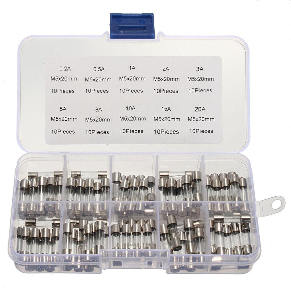 100 Cầu Chì Ống Thủy Tinh Đáng Tin cậy Dễ Lắp Đặt An Toàn Và Dễ Lắp Đặt