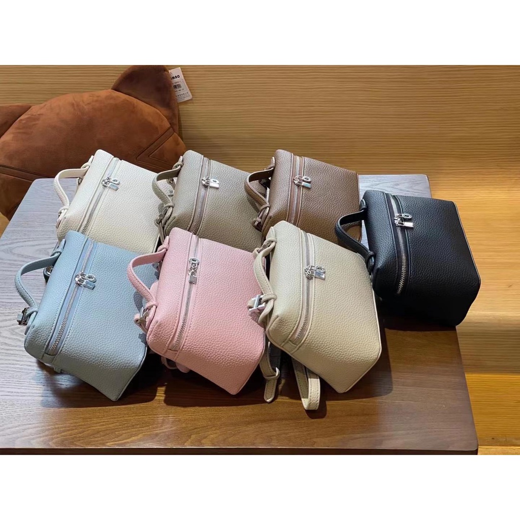 Túi Xách Da Bò Đựng Hộp Cơm Trưa Thiết Kế Đơn Giản Thời Trang Cho Nữ