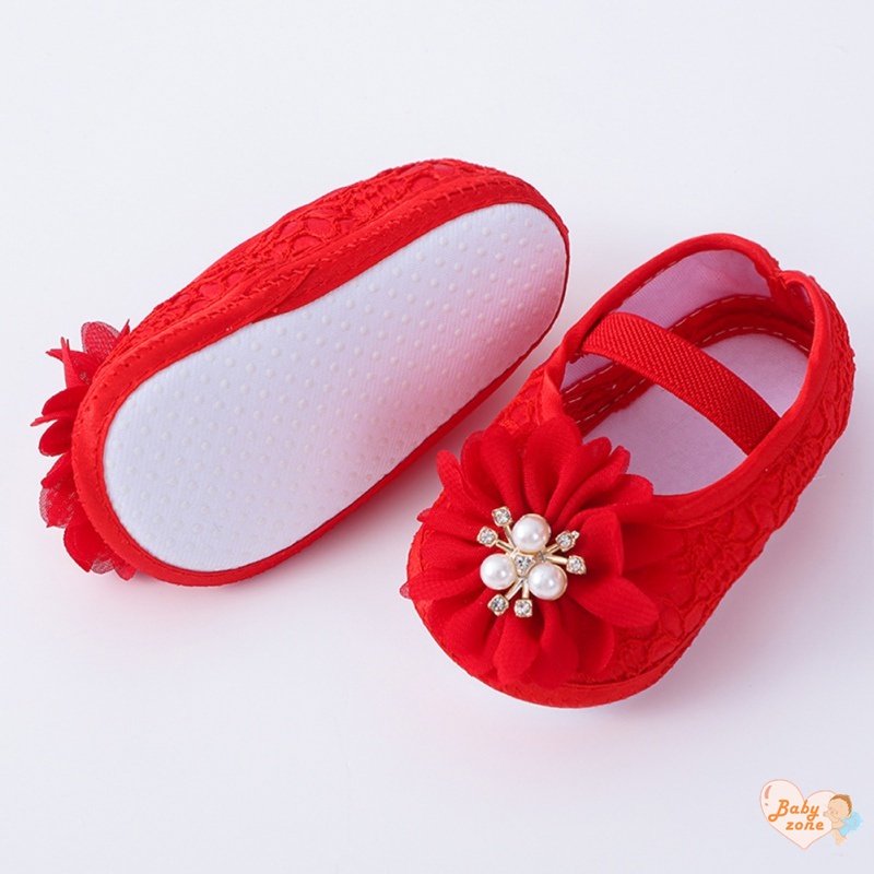 Giày Búp Bê Đính Hoa Xinh Xắn Cho Bé Gái 0-1 Tuổi