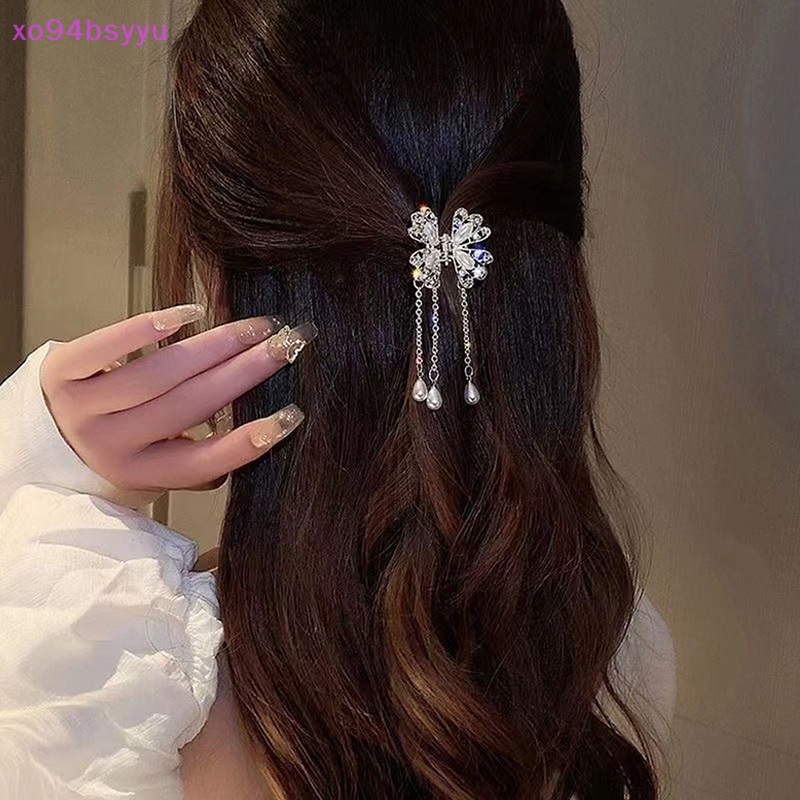 Kẹp Tóc xo94bsyyu Hình Bướm Đính Đá Ngọc Trai Thời Trang Cho Nữ VN