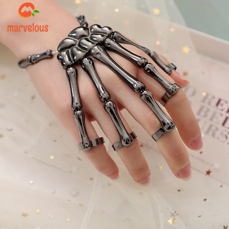 Vòng Đeo Tay Chuỗi Xương Bàn Tay One Piece Phong Cách Punk Dùng Để Hóa Trang Tiệc Halloween
