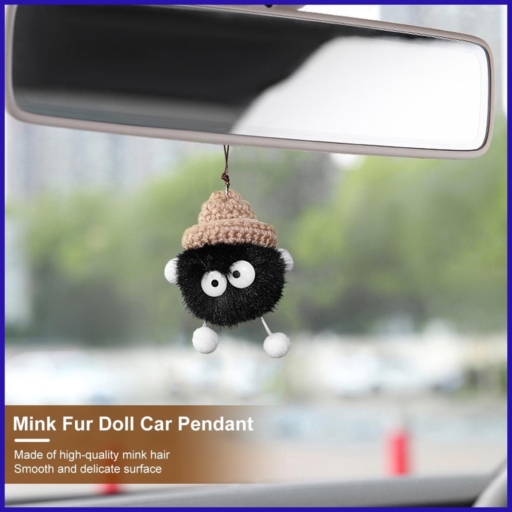 Búp Bê Hoạt Hình Nhồi Bông Mềm Mại Trang Trí Gương Chiếu Hậu Xe Hơi