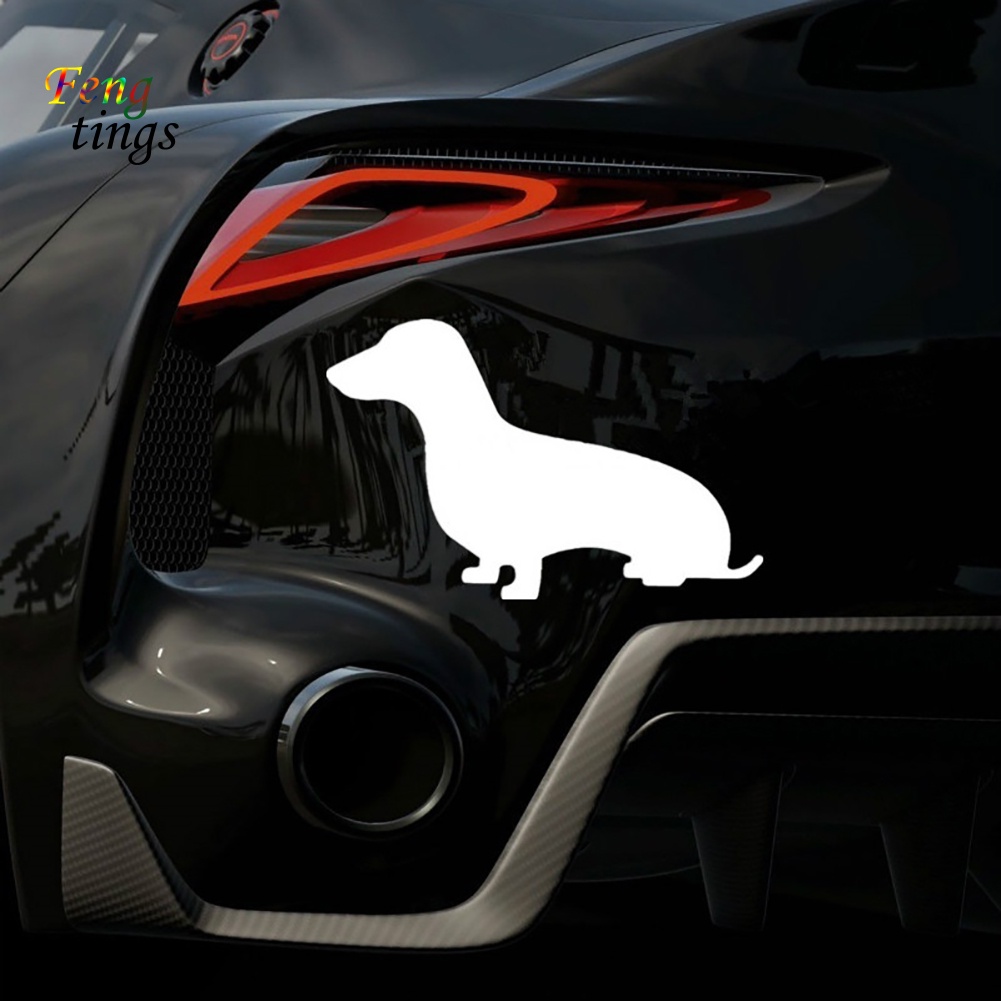 Đề Can Phản Quang Hình Chú Chó Dachshund Dễ Thương Trang Trí Xe Hơi / Xe Máy