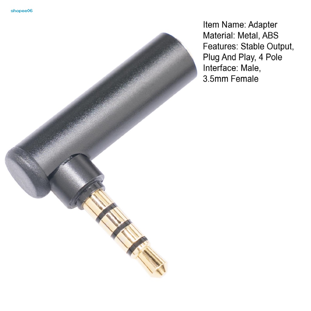 Đầu Chuyển Đổi Phích Cắm Sang Ổn Định 4 Cực 90 Độ 35mm Chuyên Dụng Cho Máy Tính Điện Thoại