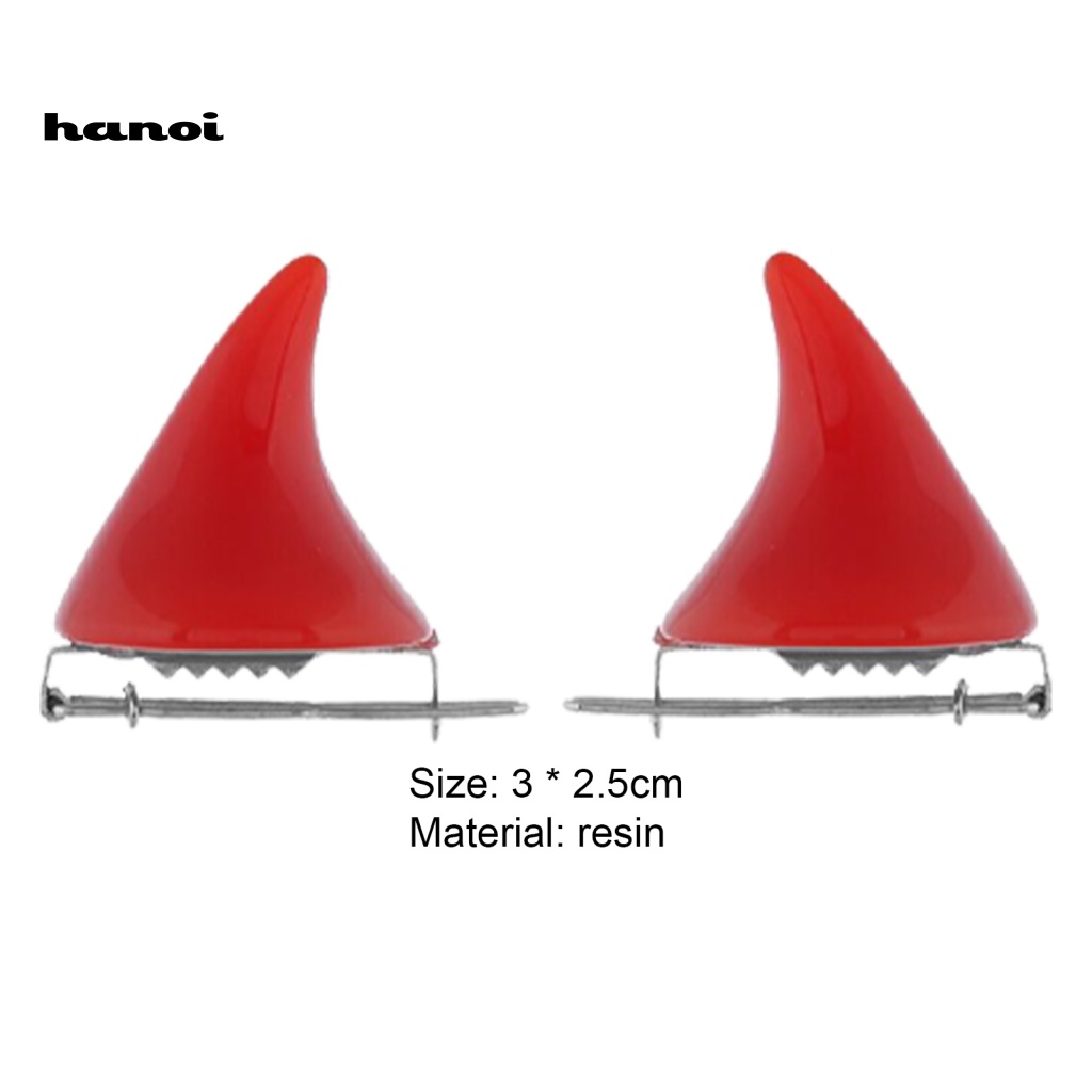 Set 4 Cặp Kẹp Tóc Hóa Trang Halloween Hình Sừng Quỷ Bằng Kim Loại