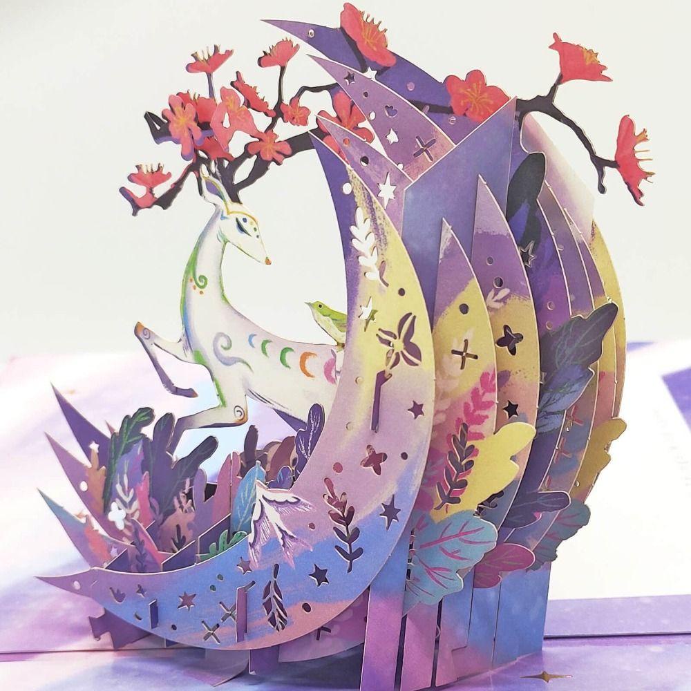 Thiệp Chúc Mừng Sinh Nhật 3D Bằng Giấy Màu Tím Cho Nam