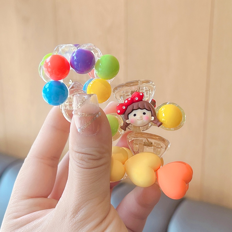 Kẹp Tóc Nhỏ Bằng Acrylic Màu Kẹo Họa Tiết Hoạt Hình Dễ Thương Cho Bé