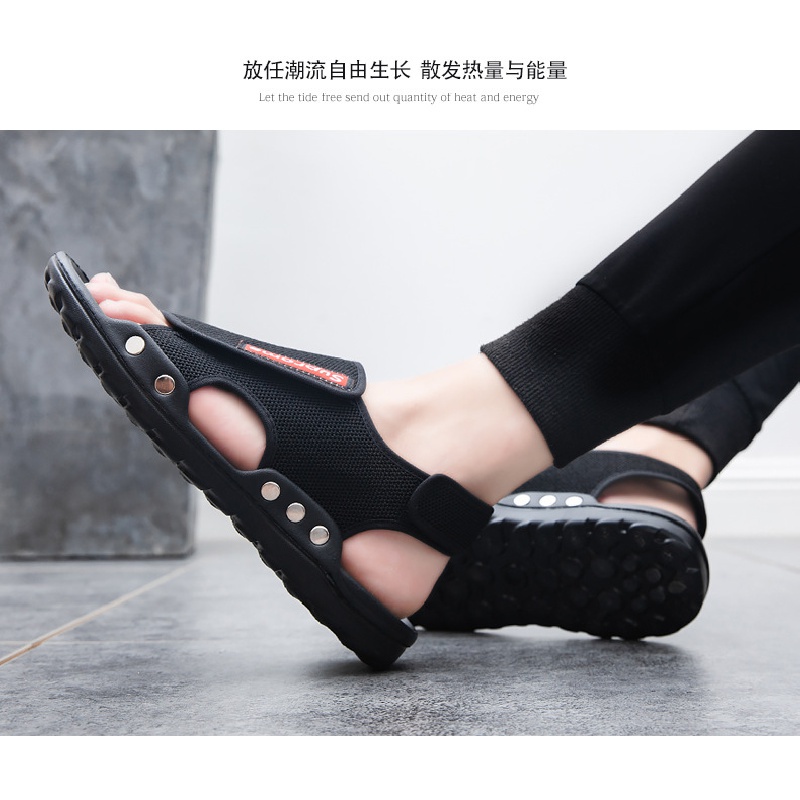 Giày Sandal Đế Bằng Thoáng Khí Thời Trang Mùa Hè 2023 Dành Cho Nam
