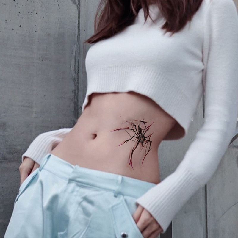 Hình Xăm Dán 3D Hình Cô Gái Nhện Màu Đen Chống Thấm Nước Và Lâu Trôi Trong Vòng 7 Ngày