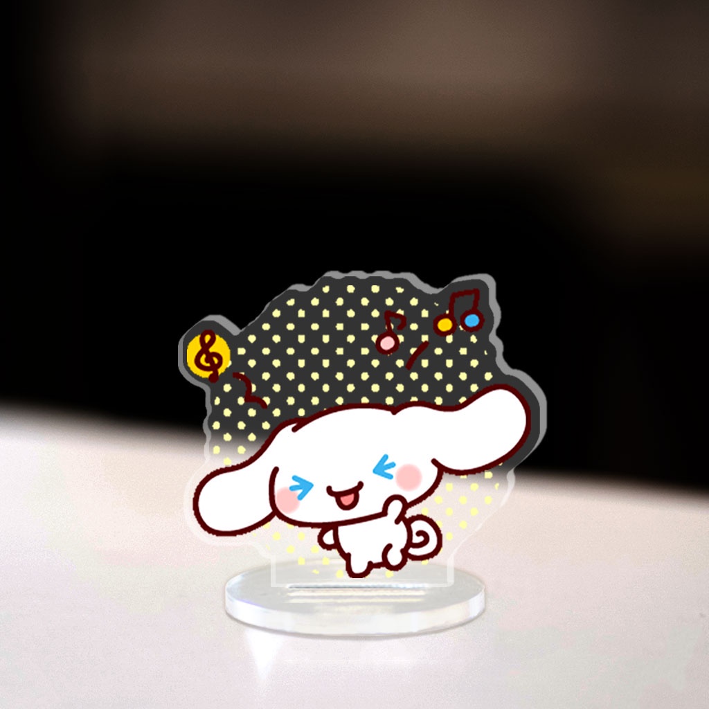 Mô hình Mini Sanrio Standee Chibi Các Nhân Vật Hello Kitty Kuromi Keroppi Melody trang trí góc học tập cao 3cm