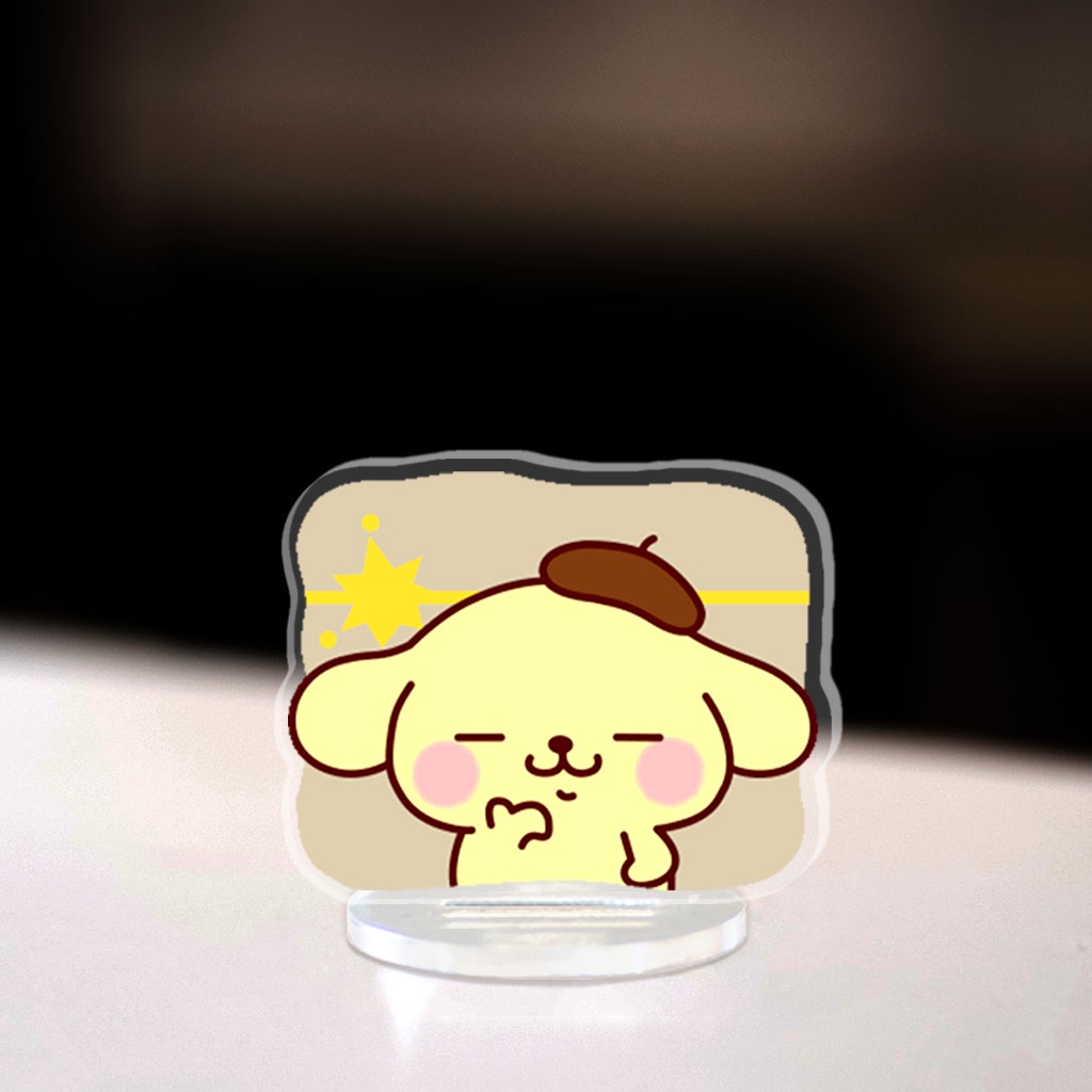 Mô hình Mini Sanrio Standee Chibi Các Nhân Vật Hello Kitty Kuromi Keroppi Melody trang trí góc học tập cao 3cm