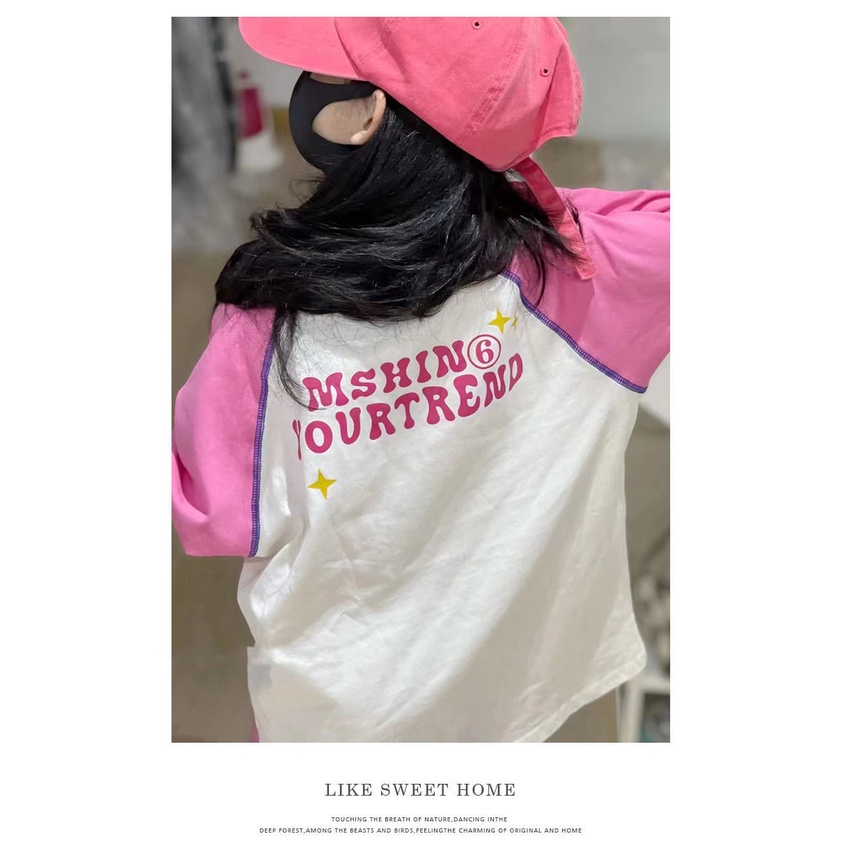 Áo Thun Tay Dài Dáng Rộng Thời Trang Mùa Thu Mới 2023 Cho Bé Gái