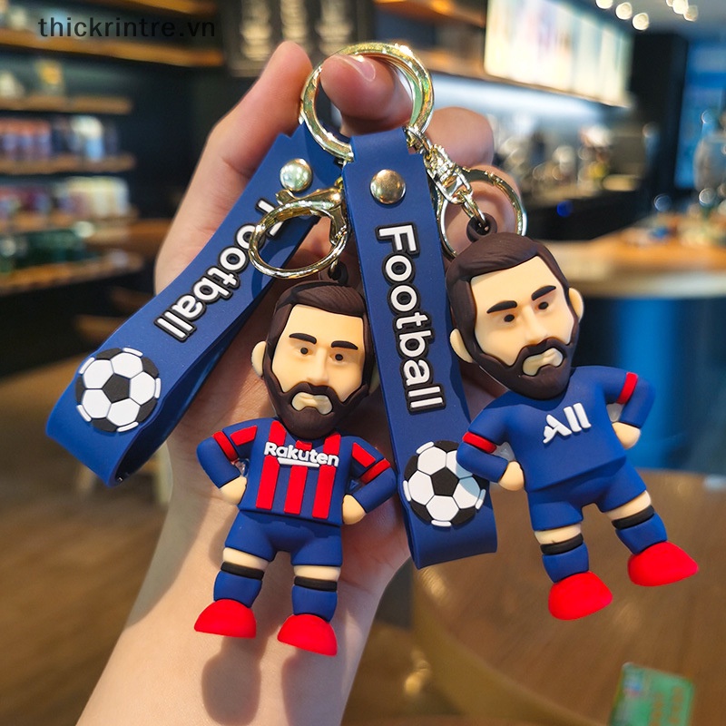 Móc Khóa Hình Ngôi Sao Bóng Đá Messi Trang Trí Ba Lô / Túi Xách / Xe Hơi