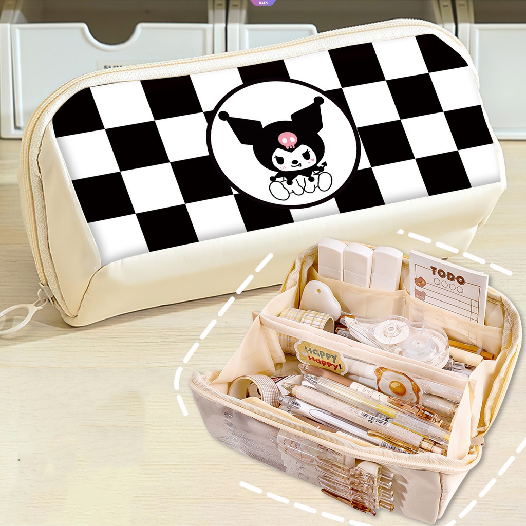Túi Đựng Bút Chì Sức Chứa Lớn In Hình Anime Sanrio Pochacco Kuromi Dễ Thương Cho Trẻ Em