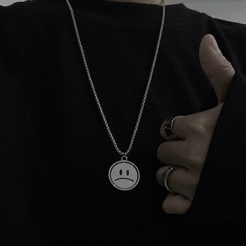 Vòng cổ Mặt Hình Mặt Cười Phong Cách Hip hop Cho Cặp Đôi