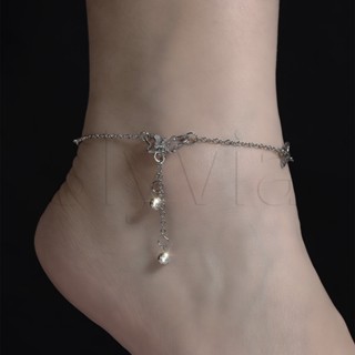 Lắc Chân Hình Bướm Đính Đá Pha Lê Thời Trang Đi Biển Cho Nữ