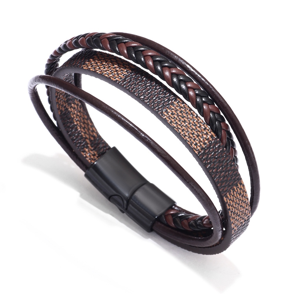 Vòng Tay Da pu Thiết Kế Đơn Giản Phong Cách Âu Mỹ Cho Nam