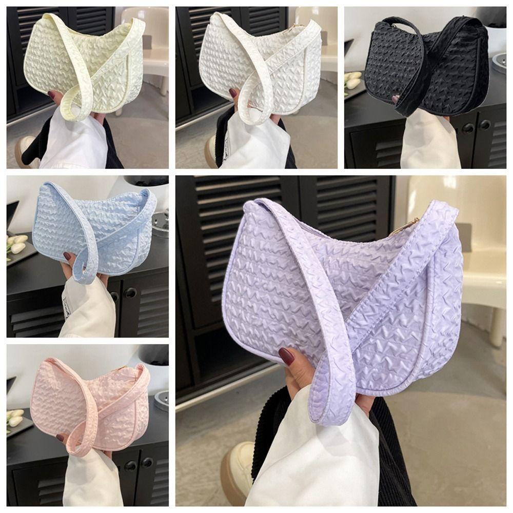 Mxbeauty Túi Đeo Vai Nhẹ Nhàng Có Khóa Kéo Màu Kẹo Ngọt Kiểu Dáng Đơn Giản Thanh Lịch