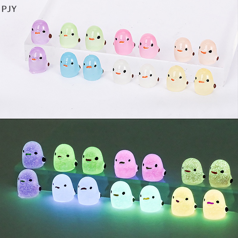 Set 10 Đồ trang trí Gà Con Mini Bằng Nhựa Resin Màu Dạ Quang Trang Trí Tiểu Cảnh / Nhà Búp Bê