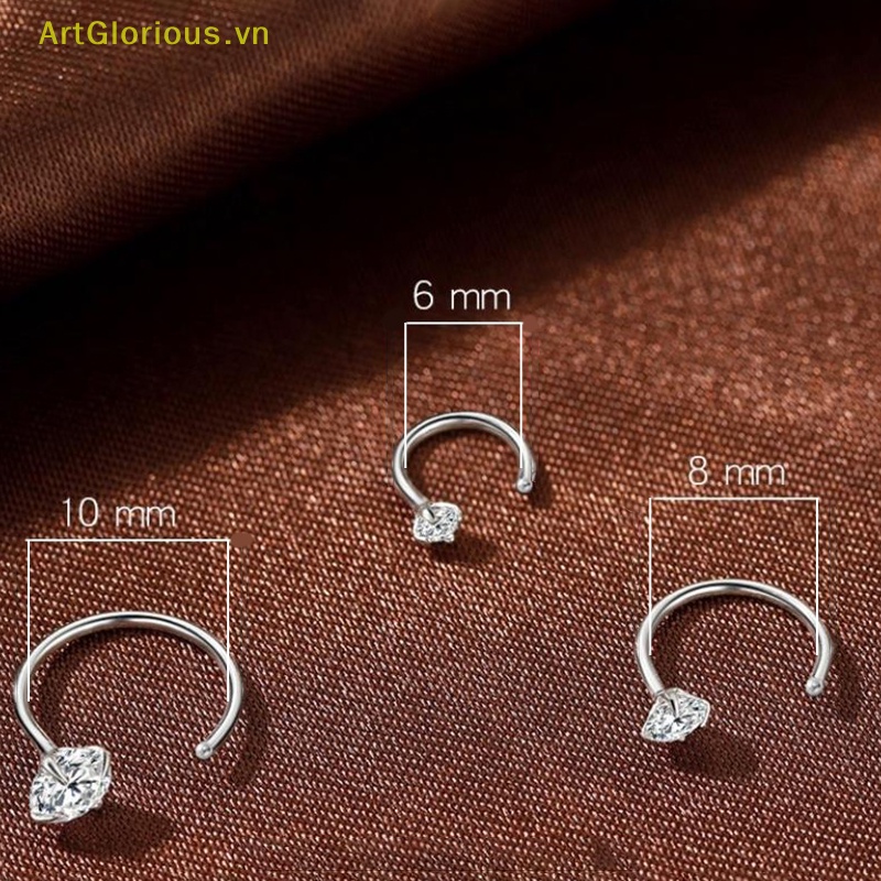 1 Khuyên Tai Tròn Bằng Thép Không Gỉ Đính Đá CZ Thời Trang Cho Nữ