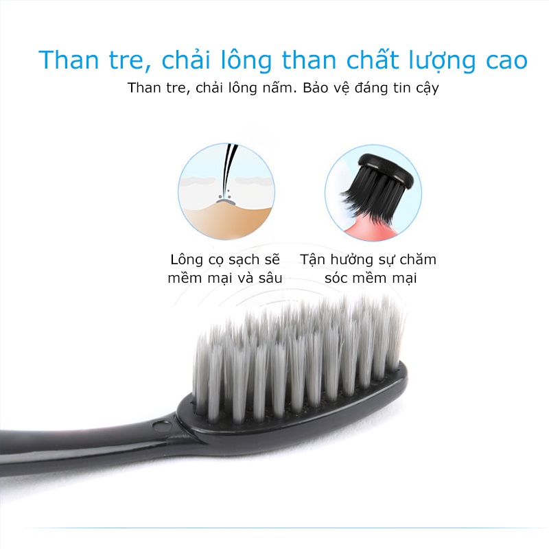 Combo 10 Bàn Chải Đánh Răng Than Tre Siêu Mềm Chăm Sóc Sức Khỏe ARSE FANS