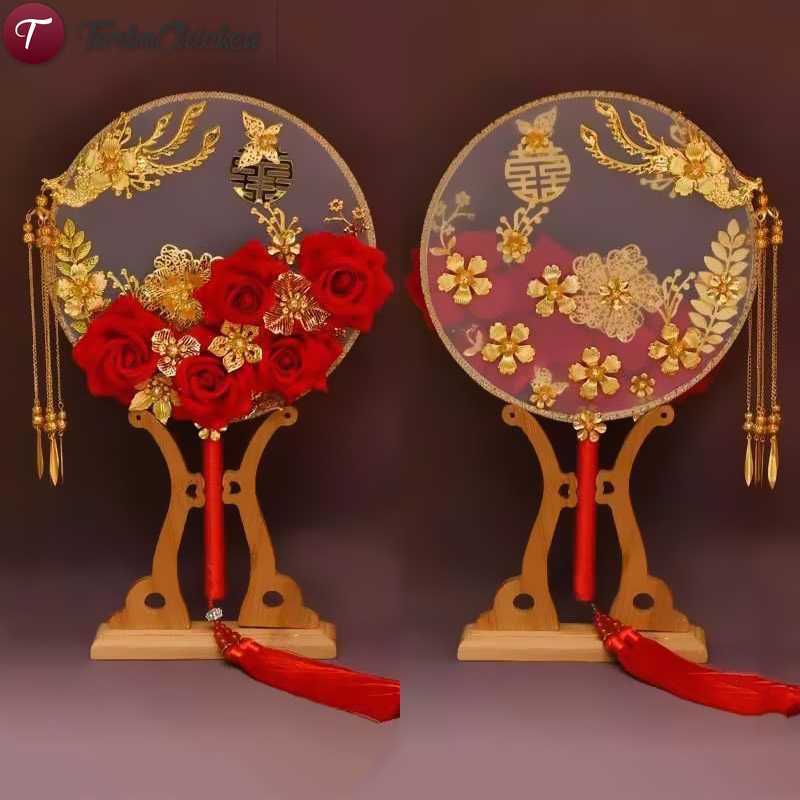 Quạt Tròn Cầm Tay Cho Cô Dâu