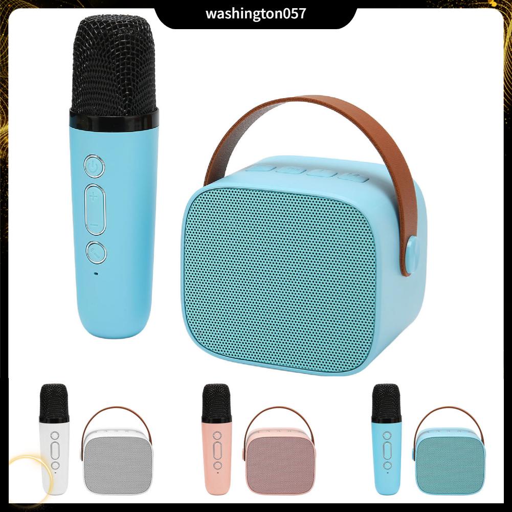 Washington057 Bộ Máy Karaoke Mini Hỗ Trợ Bluetooth AUX Thẻ Nhớ USB Loa Di Động Kèm Micro Không Dây