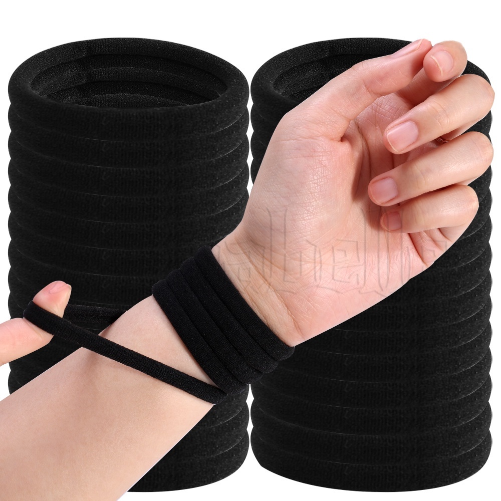Set 10 Dây Buộc Tóc Màu Đen Đơn Giản Cho Nữ