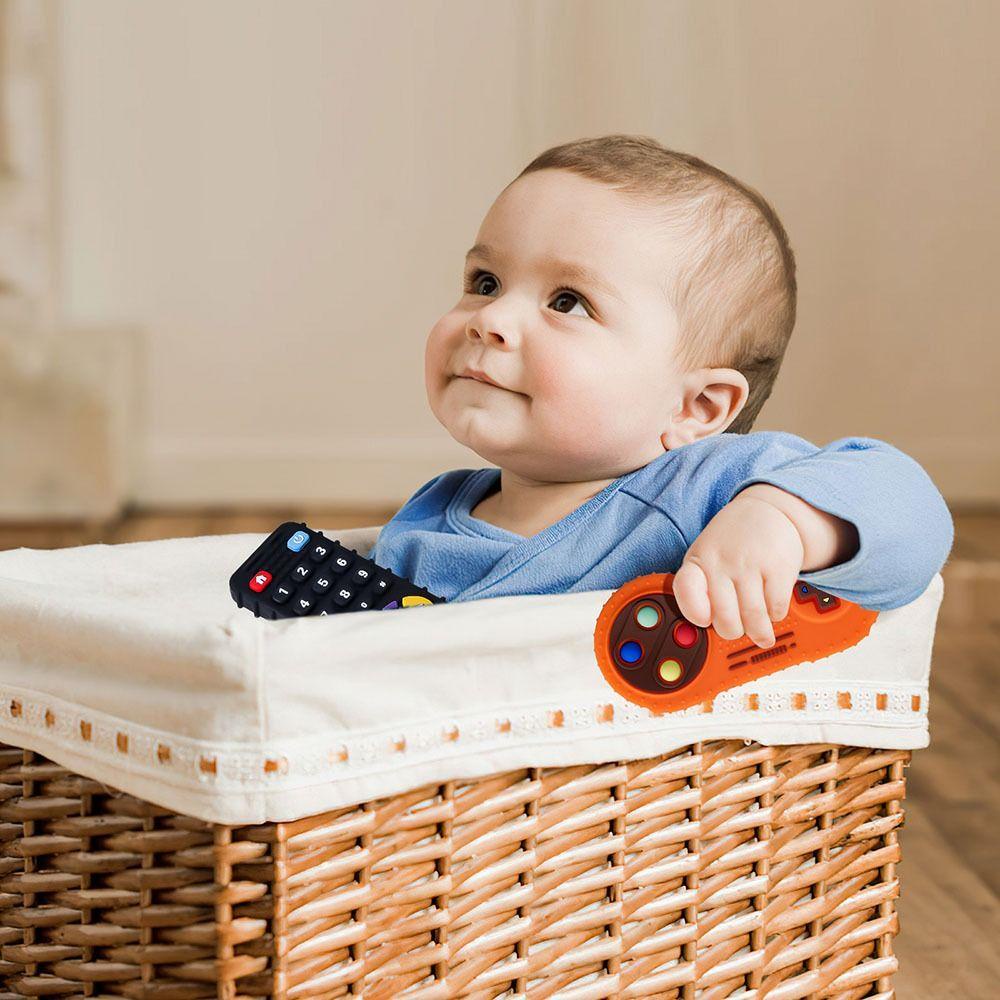 Đồ Chơi Gặm Nướu Bằng Silicon Hình Hoạt Hình Có Nút Điều Khiển Từ Xa Cho Trẻ Em