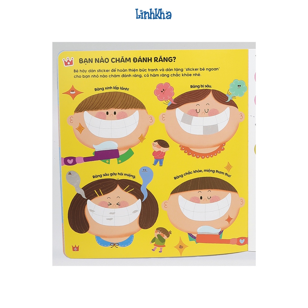 Sách Phát Triển Trí Não Cho Trẻ Qua Tô - Dán Và Nối Hình Đáng Yêu