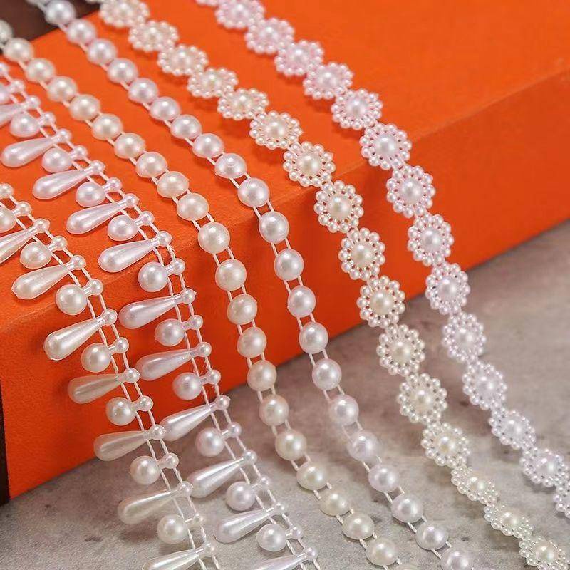 Dây Nối Tóc Hai Hàng Xỏ Hạt Hình Giọt Nước / Ngọc Trai / Hoa Hướng Dương / Giọt Nước 5M Bằng ABS